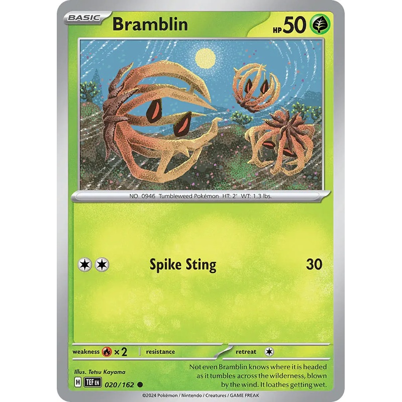 Bramblin 020/162 Common Reverse Holo Pokemon Card (SV Temporal Forces)