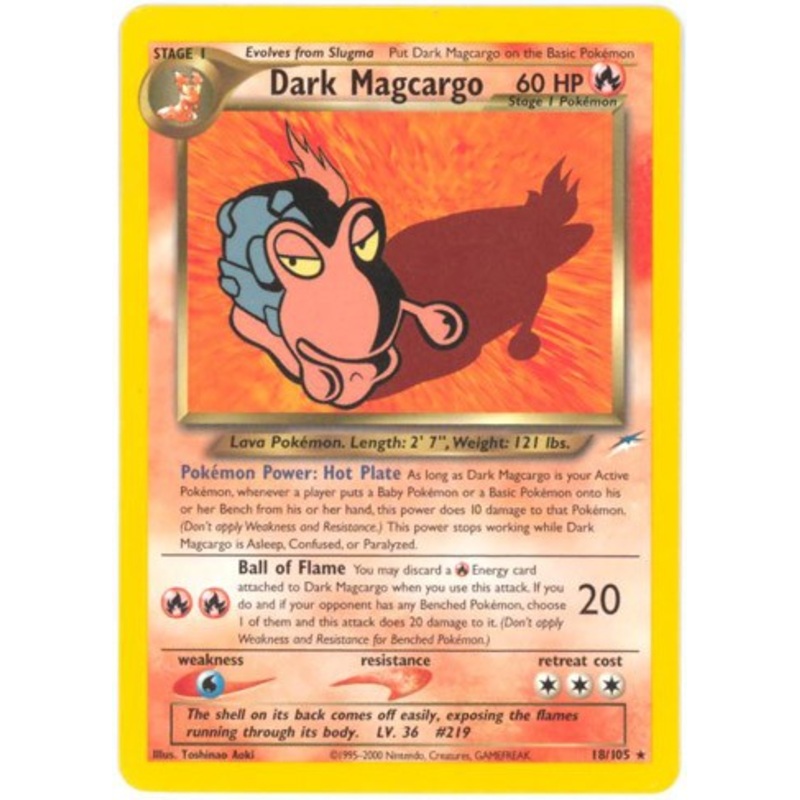 Dark Magcargo 18/105 Neo Destiny Rare Holo Pokemon Card (Neo Destiny)