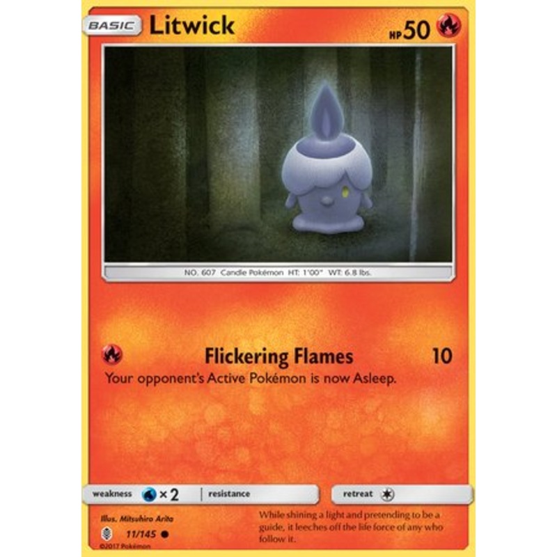 Litwick 11/145 Common Pokemon Card (SM Guardians Rising)