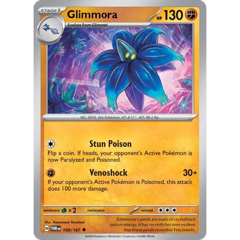 Glimmora 109/167 Uncommon Reverse Holo Pokemon Card (SV Twilight Masquerade)
