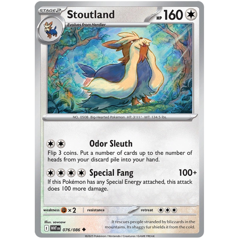 Stoutland 076/086 Uncommon Pokemon Card (Scarlet & Violet White Flare)