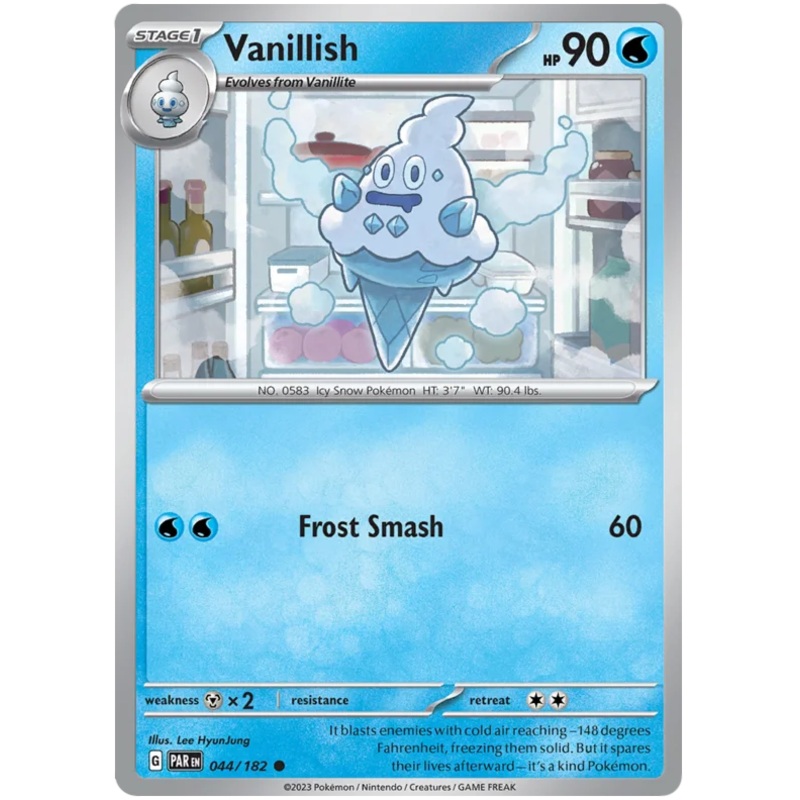 Vanillish 044/182 Common Pokemon Card (SV04 Paradox Rift)