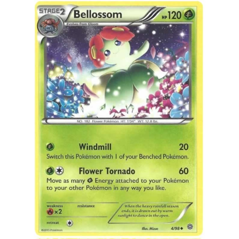 Bellossom 4/98 Uncommon Reverse Holo Pokemon Card (XY Ancient Origins)