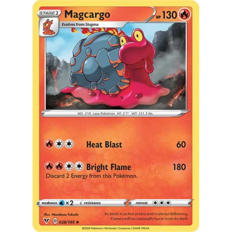 Magcargo 028/185 Uncommon Reverse Holo Pokemon Card (SWSH04 Vivid Voltage)