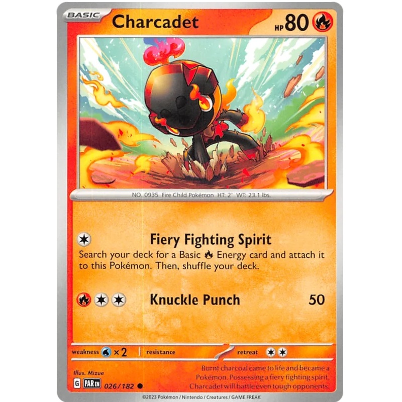 Charcadet 026/182 Common Pokemon Card (SV04 Paradox Rift)