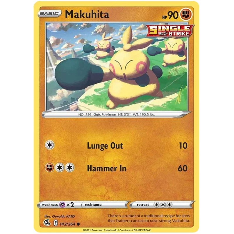 Makuhita 142/264 Common Pokemon Card (SWSH Fusion Strike)