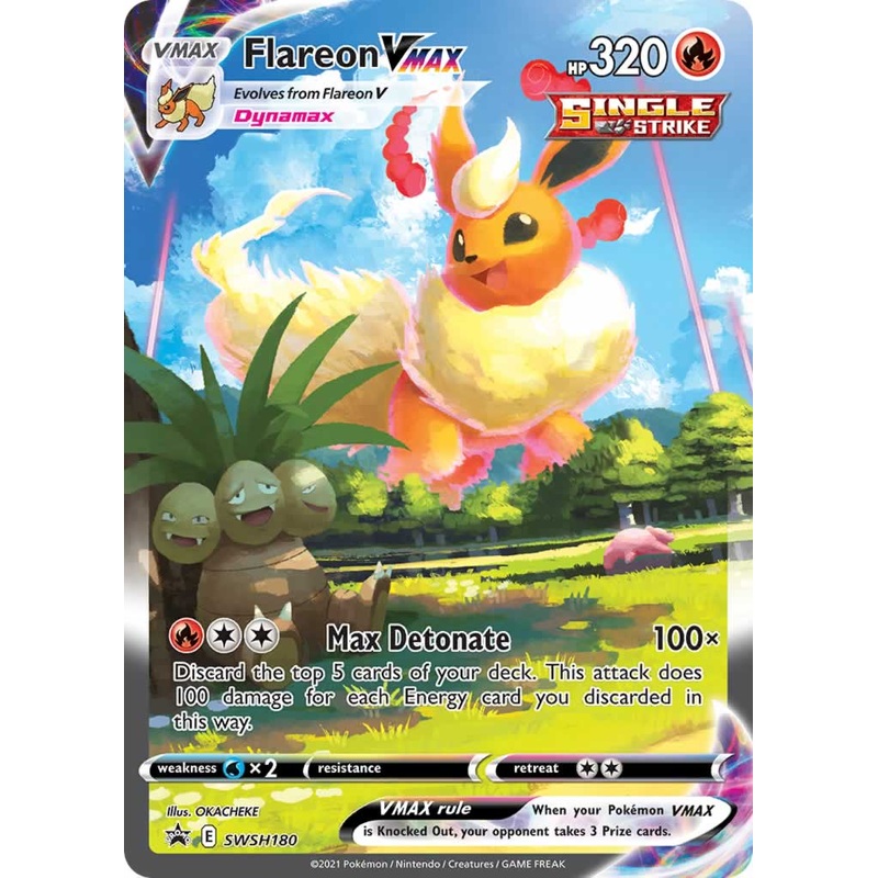 Flareon VMAX SWSH180 Full Art Pokemon Promo Card (SWSH Promo Series)