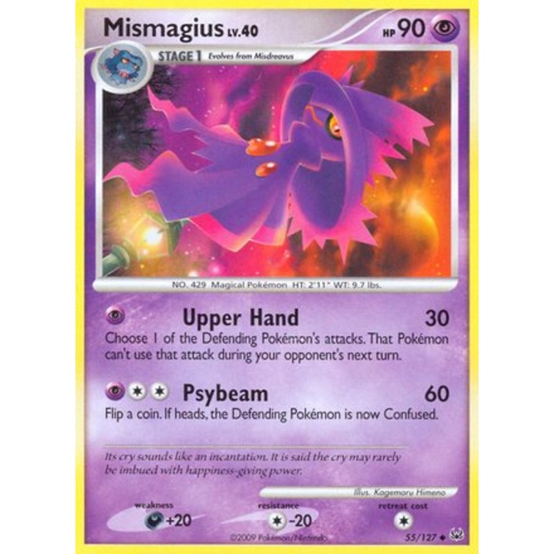 Mismagius 55/127 Uncommon Reverse Holo Pokemon Card (Platinum)