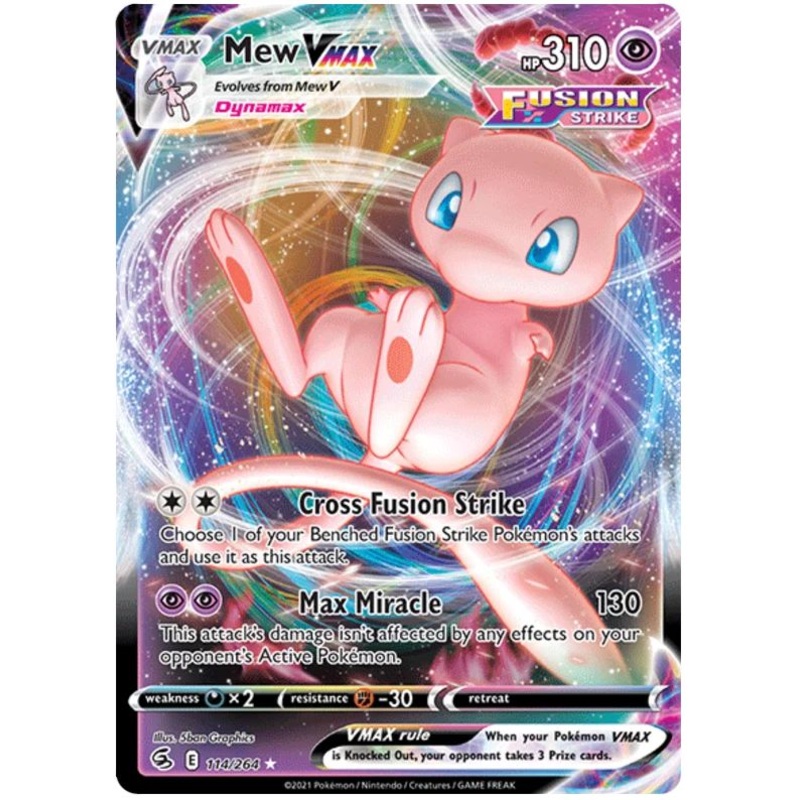 Mew VMAX 114/264 Rare VMAX Pokemon Card (SWSH Fusion Strike)