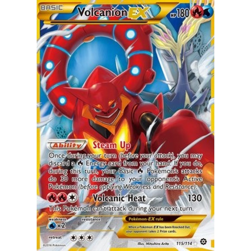 Volcanion EX 115/114 Secret Rare Pokemon Card (XY Steam Siege)