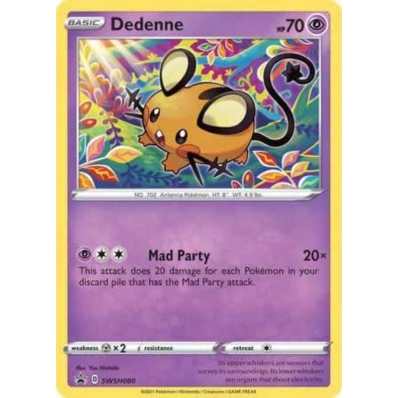 Dedenne SWSH080 Holo Pokemon Card (Shining Fates Promo Series)
