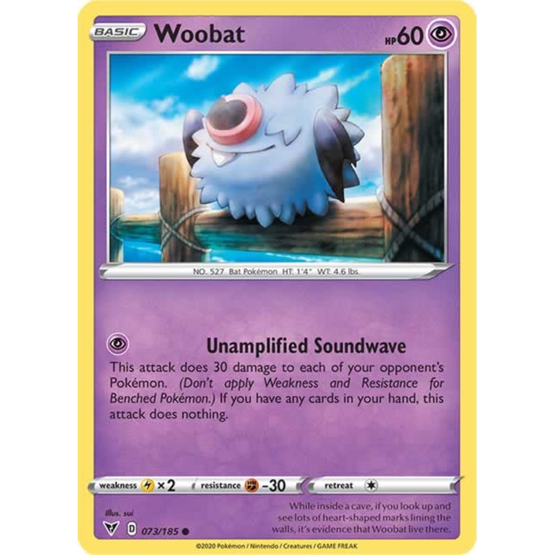 Woobat 073/185 Common Pokemon Card (SWSH04 Vivid Voltage)