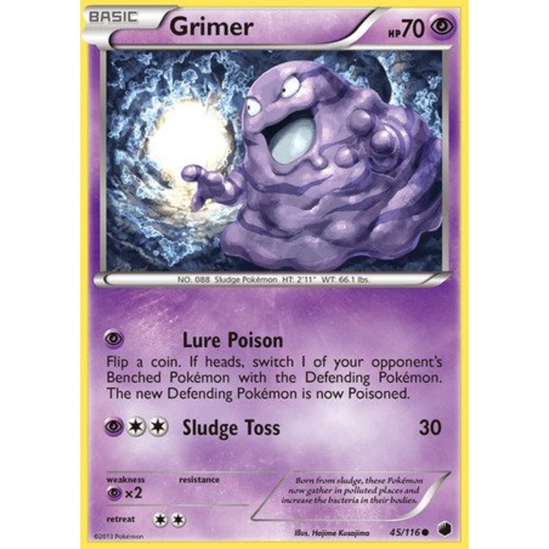 Grimer 45/116 Common Pokemon Card (Plasma Freeze)