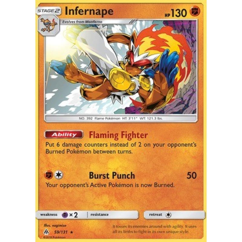 Infernape 59/131 Rare Holo Pokemon Card (Forbidden Light)