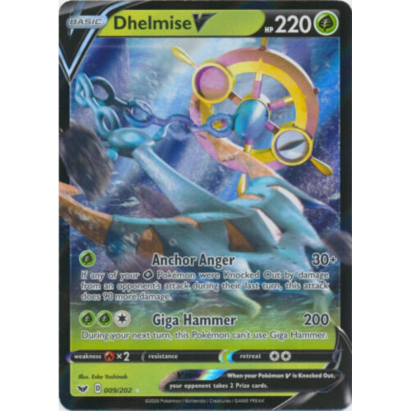 Dhelmise V 009/202 Ultra Rare Pokemon Card (Sword & Shield)