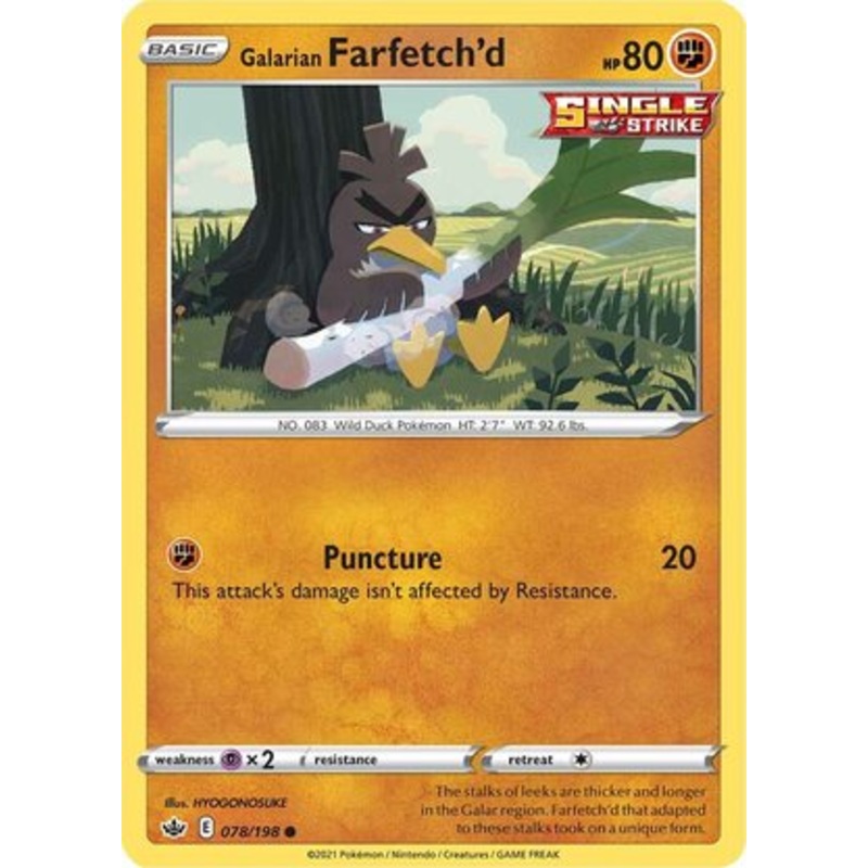 Galarian Farfetch’d 078/198 Common Pokemon Card (SWSH Chilling Reign)