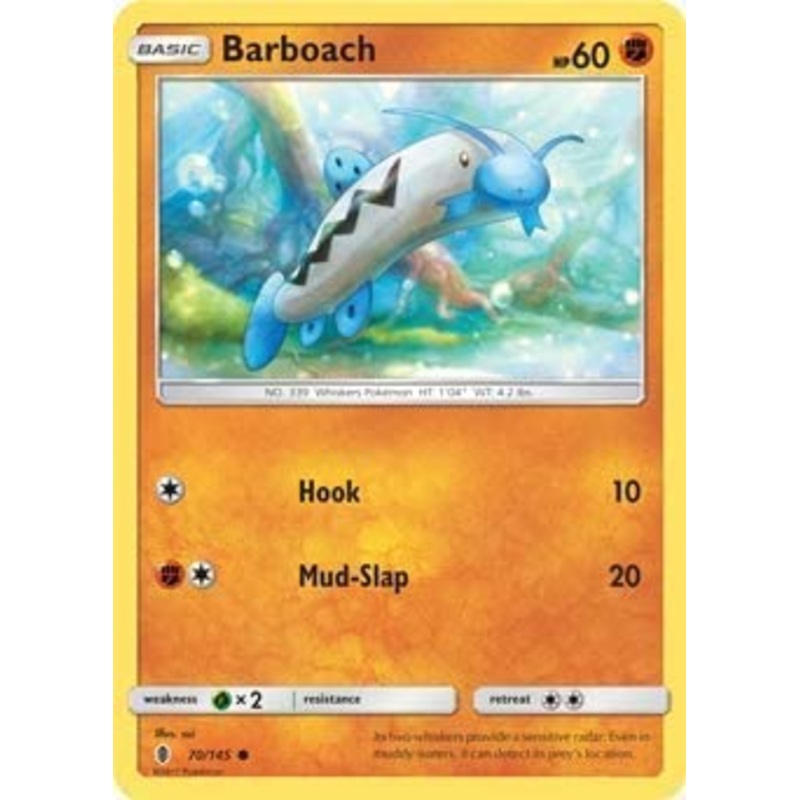 Barboach 70/145 Common Pokemon Card (SM Guardians Rising)