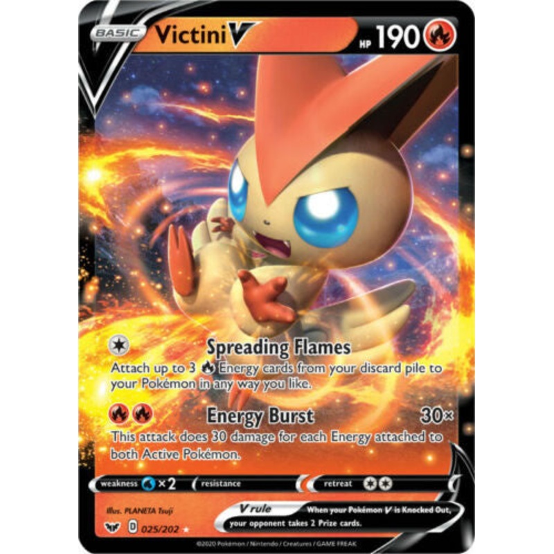 Victini V 025/202 Ultra Rare Pokemon Card (Sword & Shield)