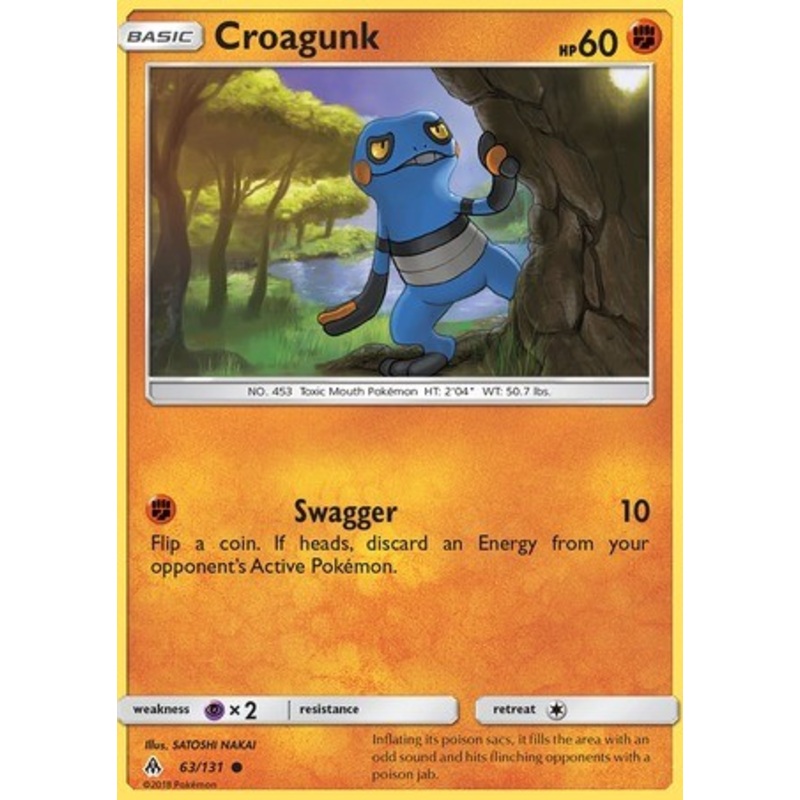Croagunk 63/131 Common Reverse Holo Pokemon Card (Forbidden Light)