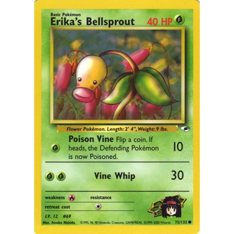 Erika’s Bellsprout 75/132 Common Pokemon Card (Gym Heroes)