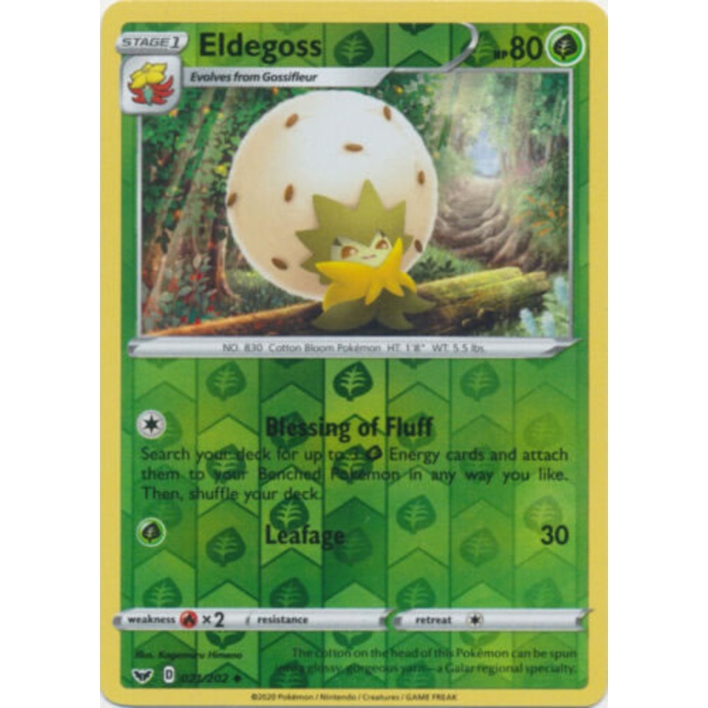 Eldegoss 021/202 Uncommon Reverse Holo Pokemon Card (Sword & Shield)