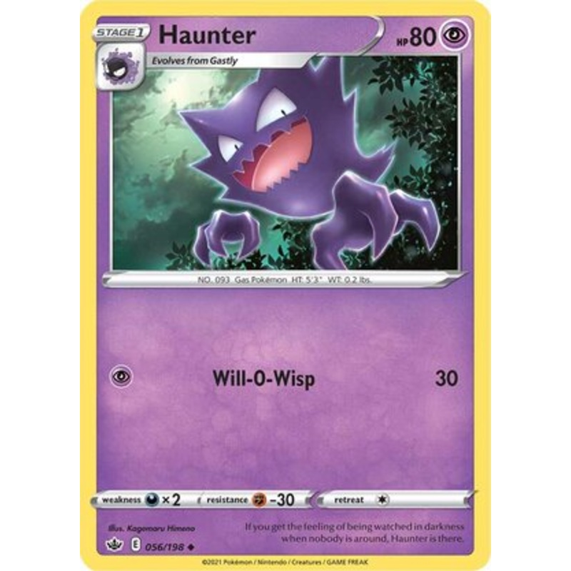 Haunter 056/198 Uncommon Reverse Holo Pokemon Card (SWSH Chilling Reign)