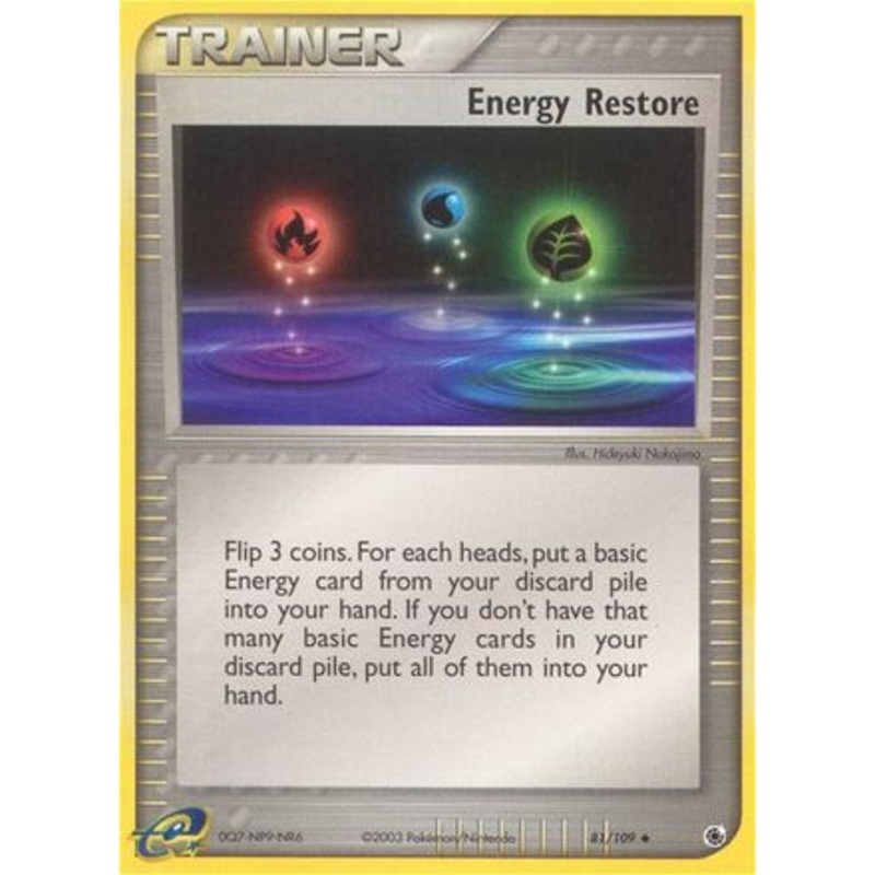 Energy Restore 81/109 Uncommon Pokemon Card (EX Ruby & Sapphire)