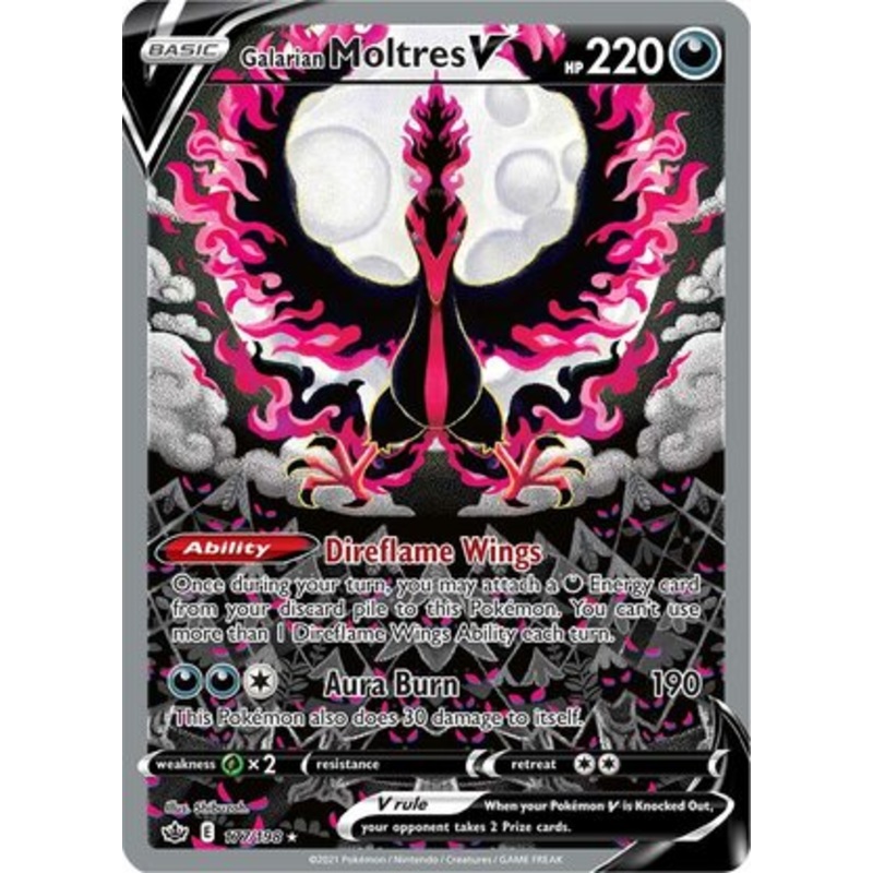 Galarian Moltres V 177/198 Ultra Rare Pokemon Card (SWSH Chilling Reign)