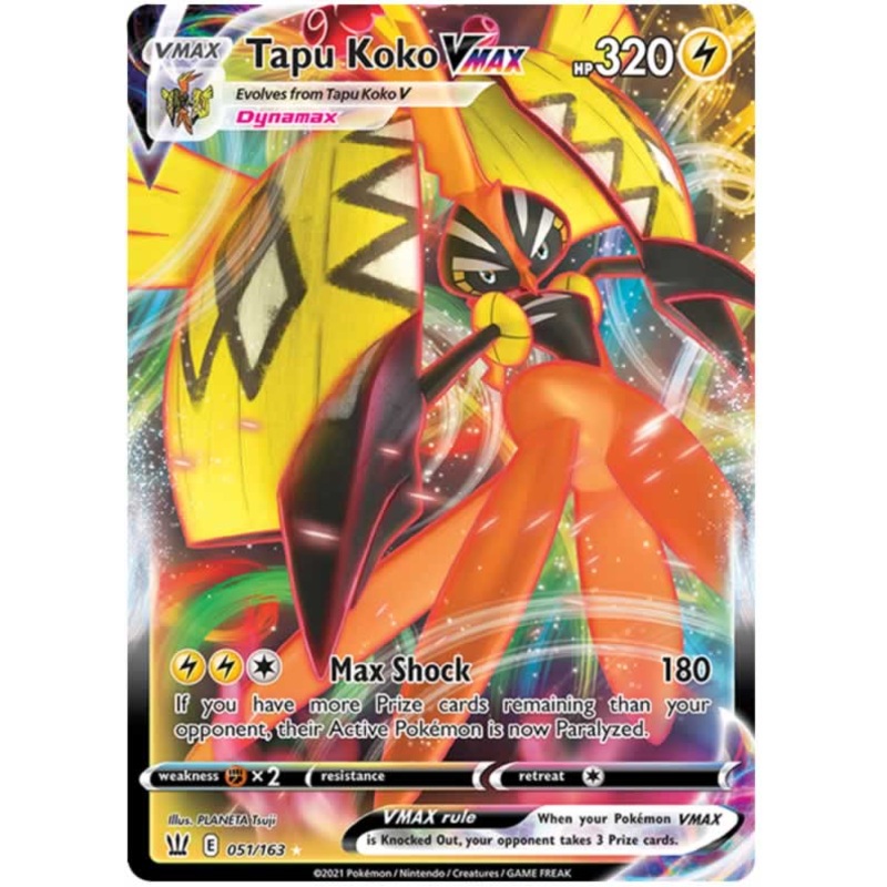 Tapu Koko VMAX 051/163 Ultra Rare Pokemon Card (Battle Styles)